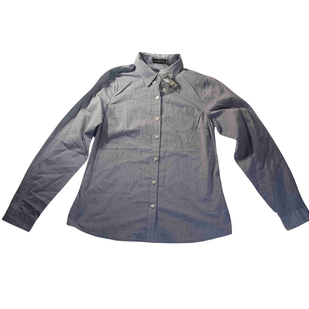 The Limited‎ Blue Button Up Shirt S Long Sleeve Cotton Dress Casual NWT Classic